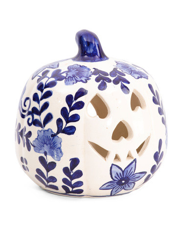Ceramic Printed Tea Light Jack O Lantern Decor | TJ Maxx
