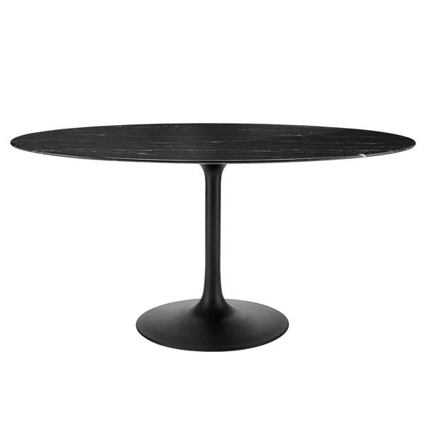 Lippa Oval Artificial Marble Dining Table by Modway | Wayfair North America