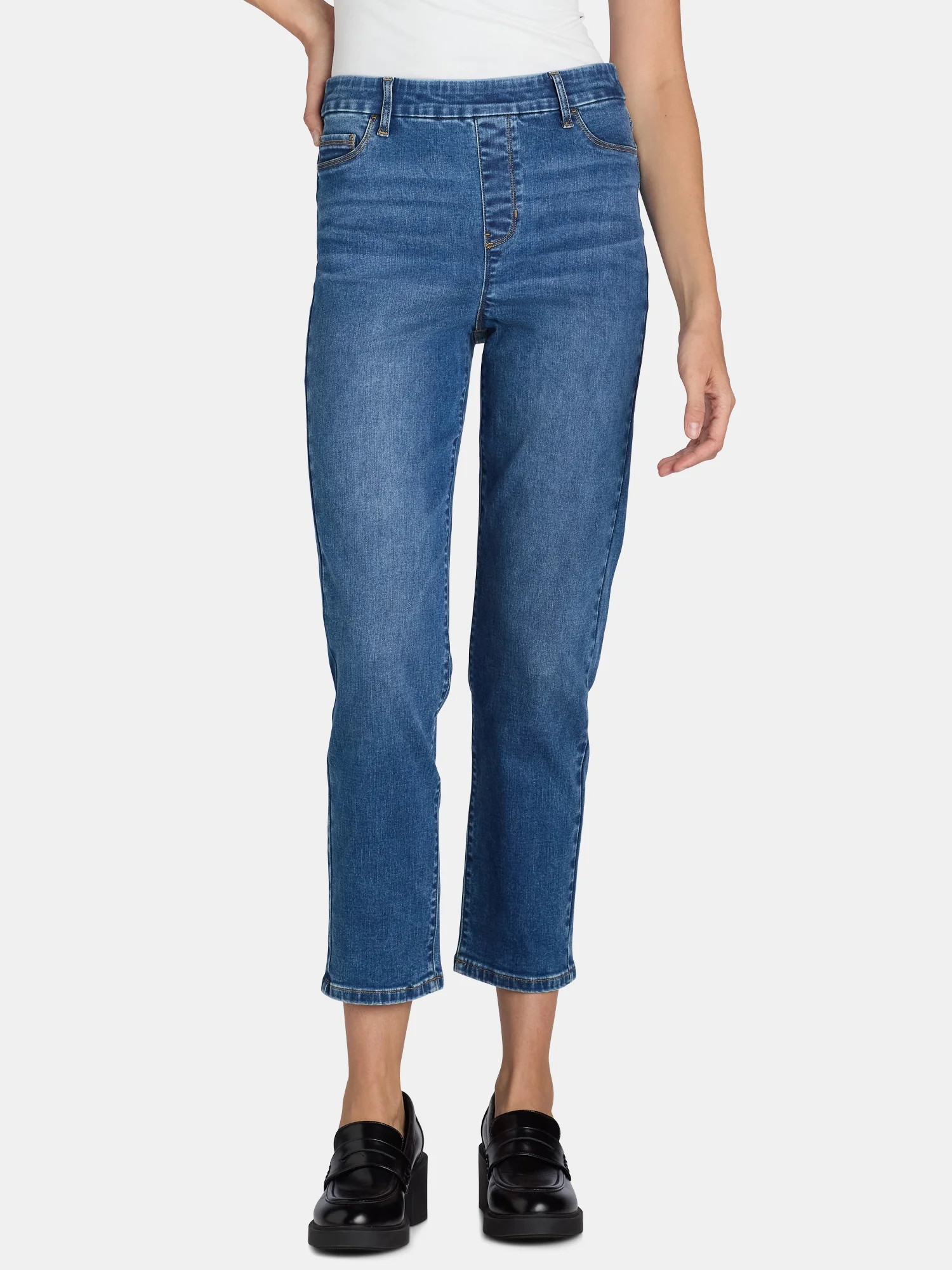 Time and Tru Women's High Rise Straight Leg Jeggings, 27.5” Inseam, Sizes XS-XXL | Walmart (US)