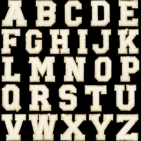 26 Pieces Glitters Patches Iron on Letters Chenille A-Z Patches Decorative Repair Embroidered Pat... | Amazon (US)