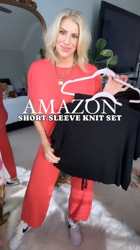 Amazon short sleeve knit set from
Perfect for spring and great for travel! Comes in four colors and fits tts. I’m wearing a small in the coral and black. Under $35

#LTKtravel #LTKstyletip #LTKfindsunder50