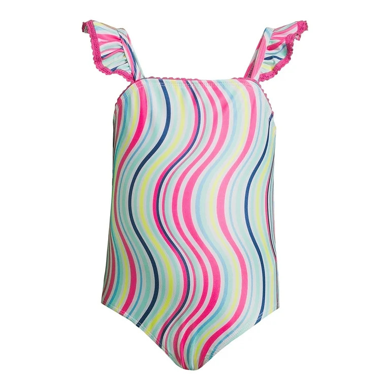 Wonder Nation Toddler Girl One-Piece Swimsuit, Sizes 12M-5T | Walmart (US)