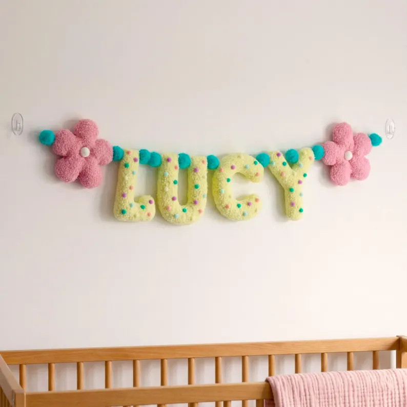 Personalized Name Garland for Nursery \u2014 Handmade Letter Banner, Toddler Room Decor, Baby Nam... | Etsy (Global)