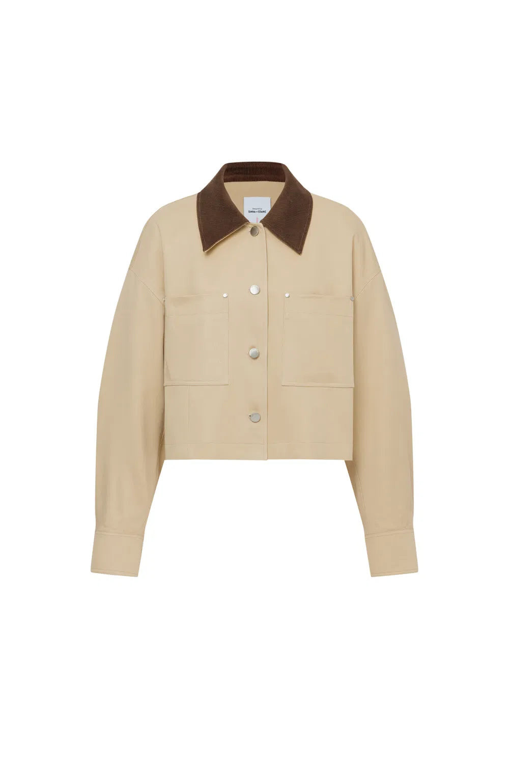 Morston Contrast Cropped Jacket in 100% Cotton Twill | Fabrique