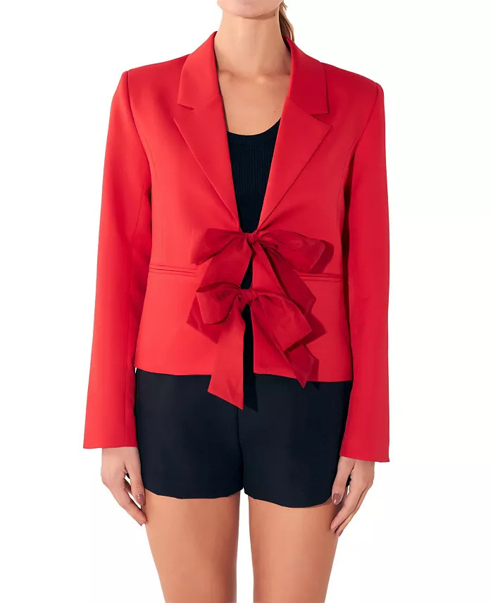Women's Bow Contrast Blazer | Macy's