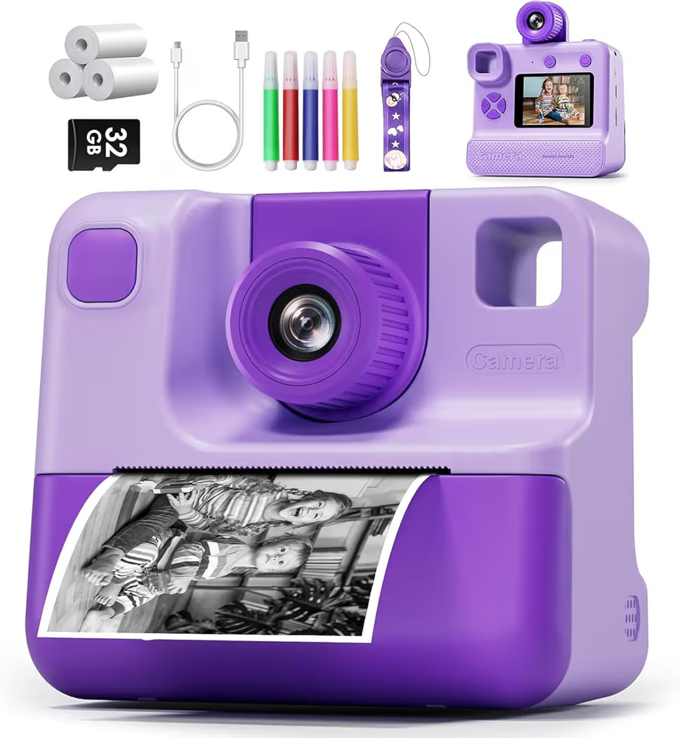Kids Camera Instant Print, Christams Birthday Gifts for Girls Boys 5 6 7 8 9 10 Year Old, FHD Kid... | Amazon (US)
