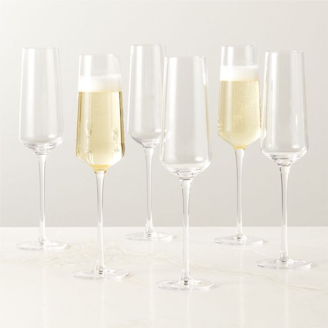 Muse Glass Champagne Flute Set of 6 | CB2