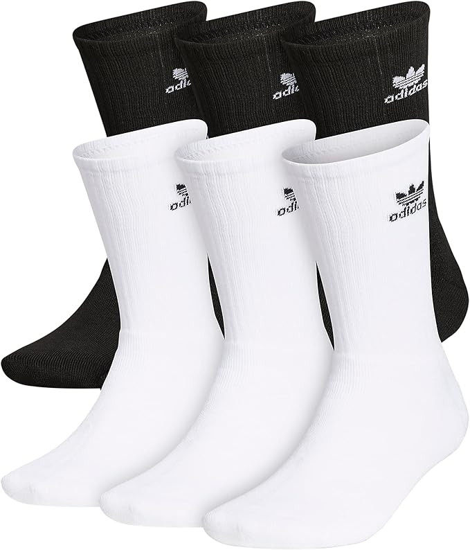 adidas Originals unisex-adult Trefoil Crew Socks (6-pair) | Amazon (US)