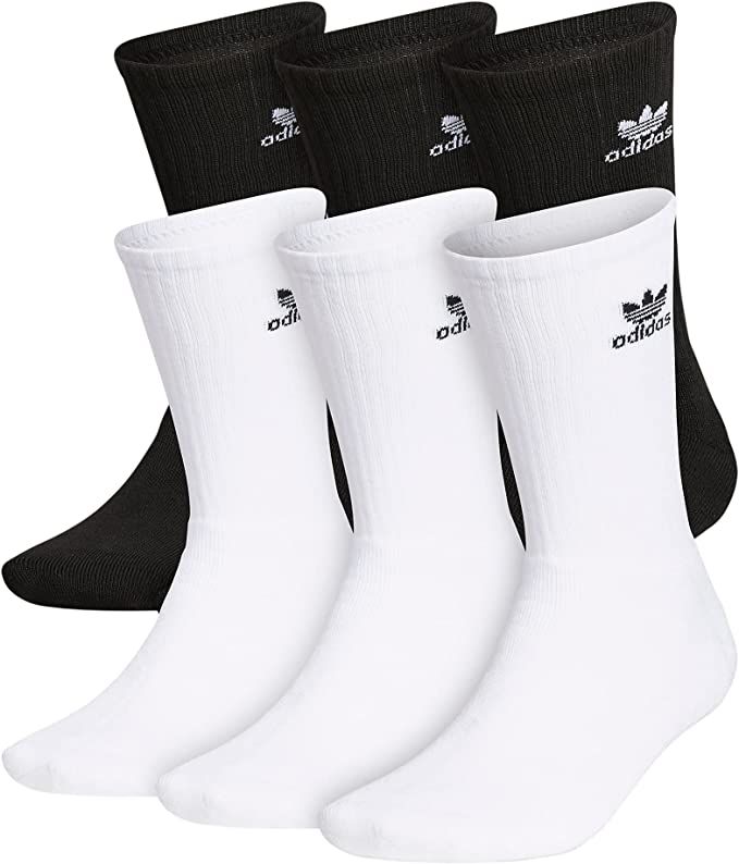 adidas Originals unisex-adult Trefoil Crew Socks (6-pair) | Amazon (US)
