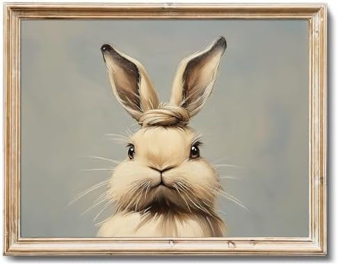 RETRART Vintage Easter Bunny Wall Art Antique Rabbit Print, Muted Spring Decor, Vintage Rabbit Wa... | Amazon (US)