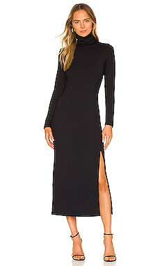Susana Monaco Turtleneck Slit Dress in Black from Revolve.com | Revolve Clothing (Global)