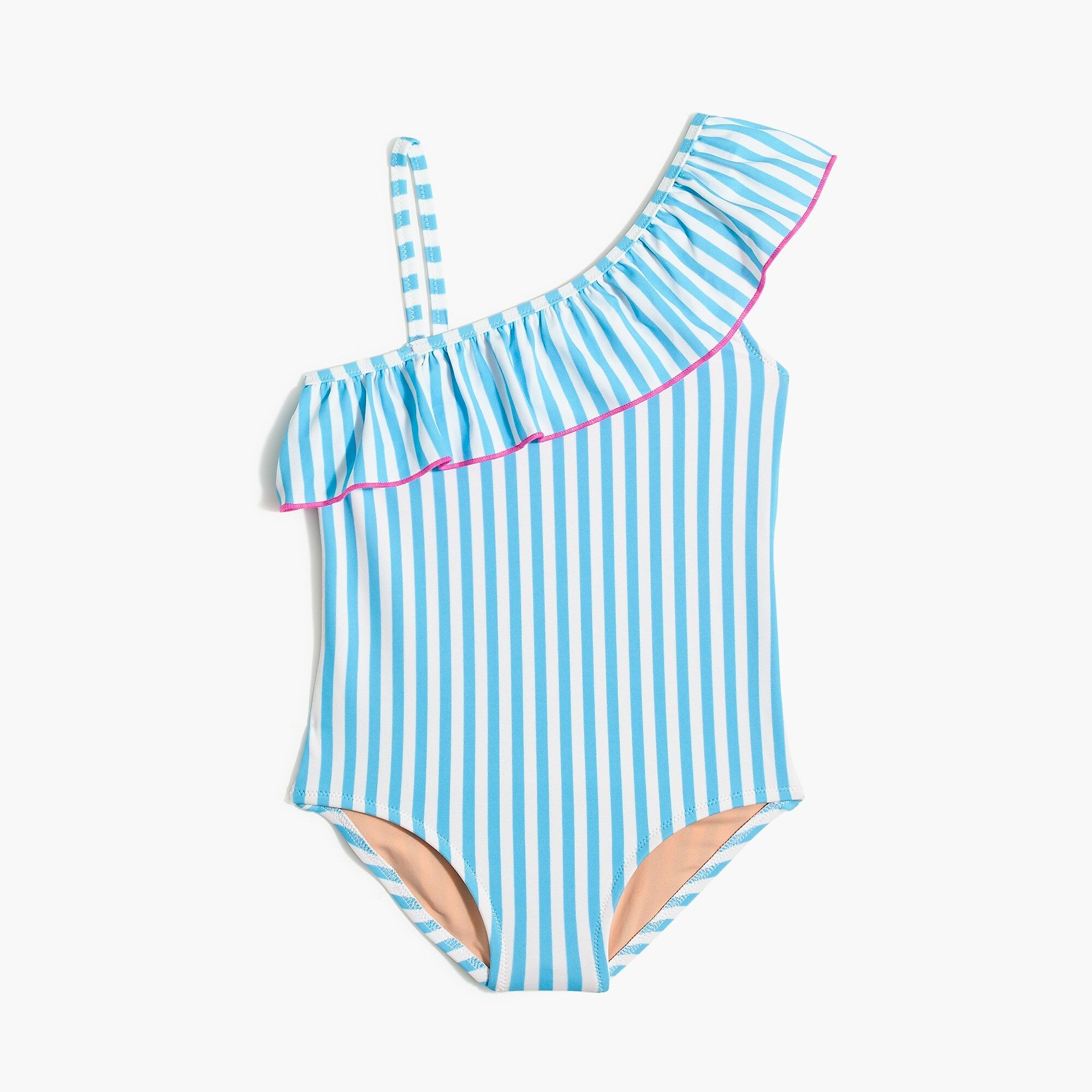 Girls' striped ruffle one-piece swimsuit | J.Crew Factory