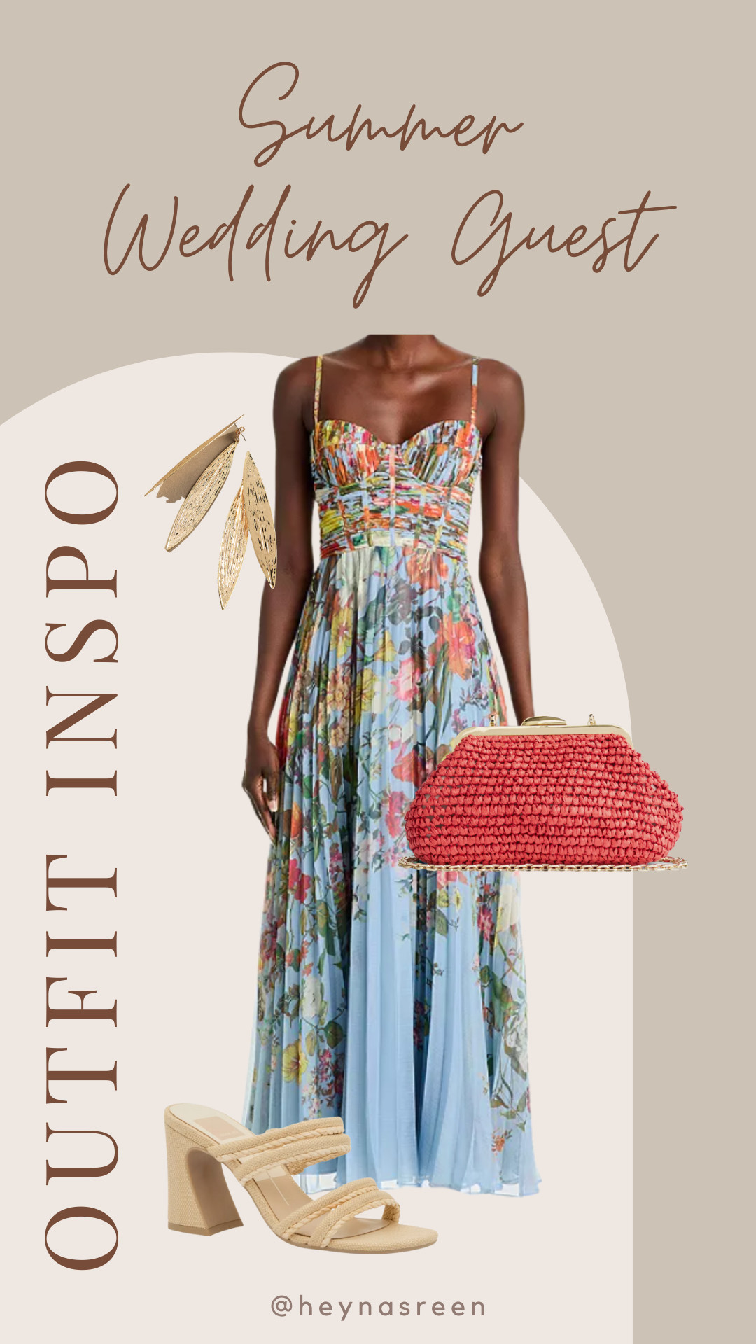 SUMMER WEDDING GUEST OUTFIT: Blue floral dress with yellow and coral details. Paired with neutral and gold accessories! 

 

#LTKStyleTip #LTKShoeCrush #LTKWedding