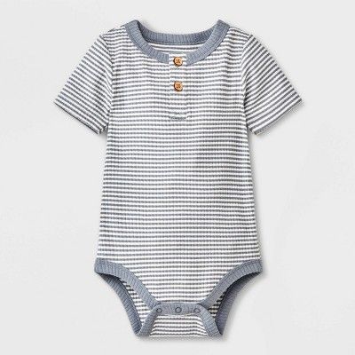 Baby Boys' Henley Bodysuit - Cat & Jack™ Gray Newborn | Target