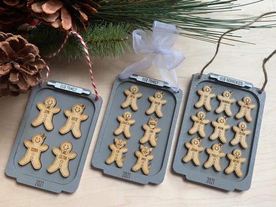 Personalized Gingerbread Cookie Sheet Christmas Tree Ornament - Etsy | Etsy (US)