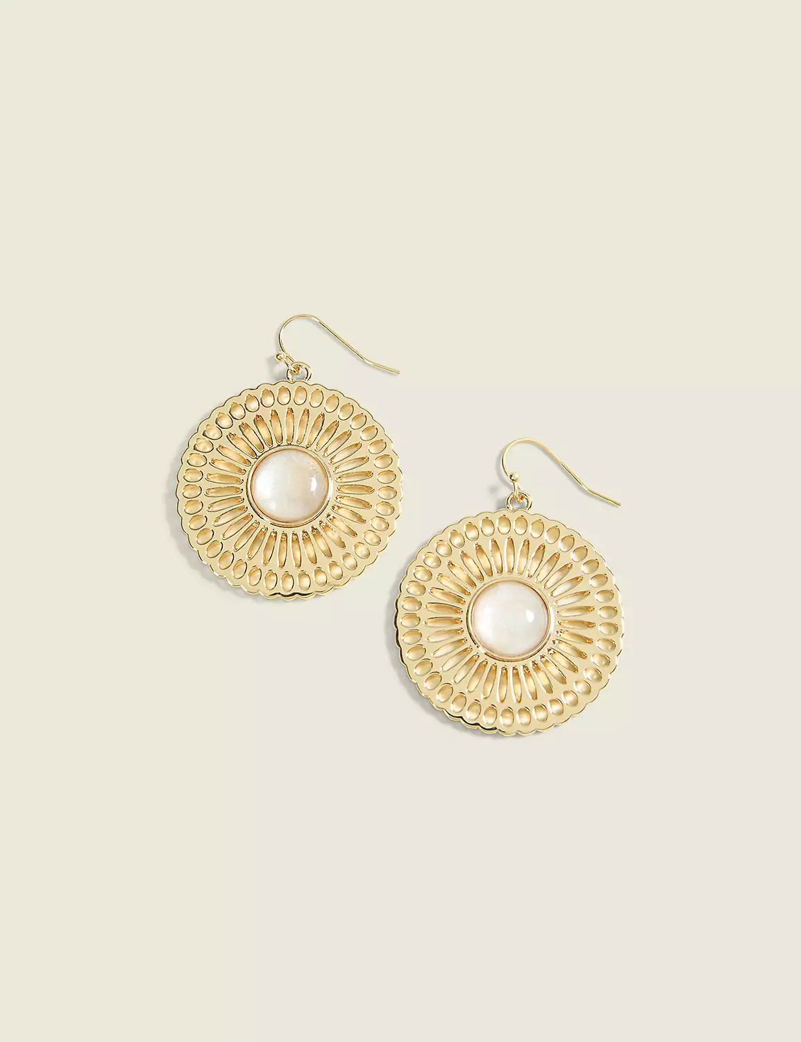 Pearlized Filigree Round Drop Earrings | Lane Bryant (US)