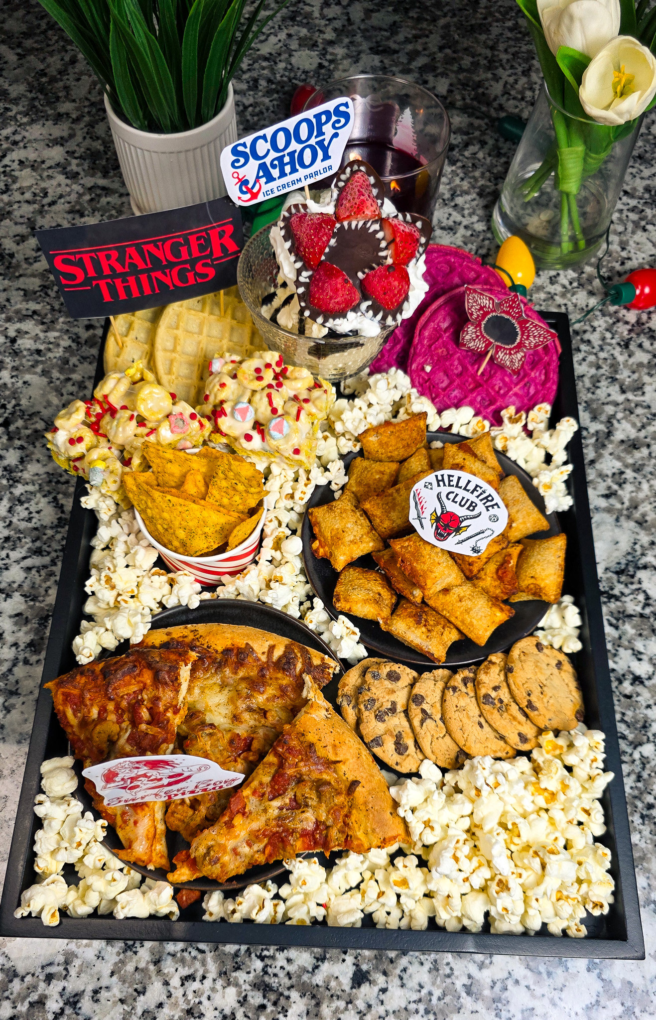 Movie night just went full Upside Down. This Stranger Things snack board is packed with branded treats, crunchy classics, and a Demogorgon sundae that honestly scared me a little.
Everything you see is linked so you can recreate this board in minutes. Super easy, super fun, super binge-worthy. #strangerthings #movienight #snackboard 

 