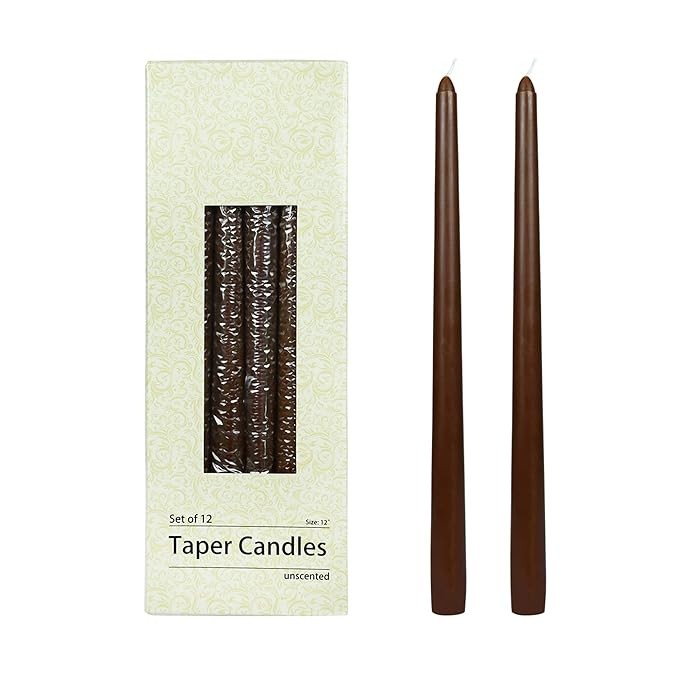 12 Inch Brown Taper Candles | Amazon (US)