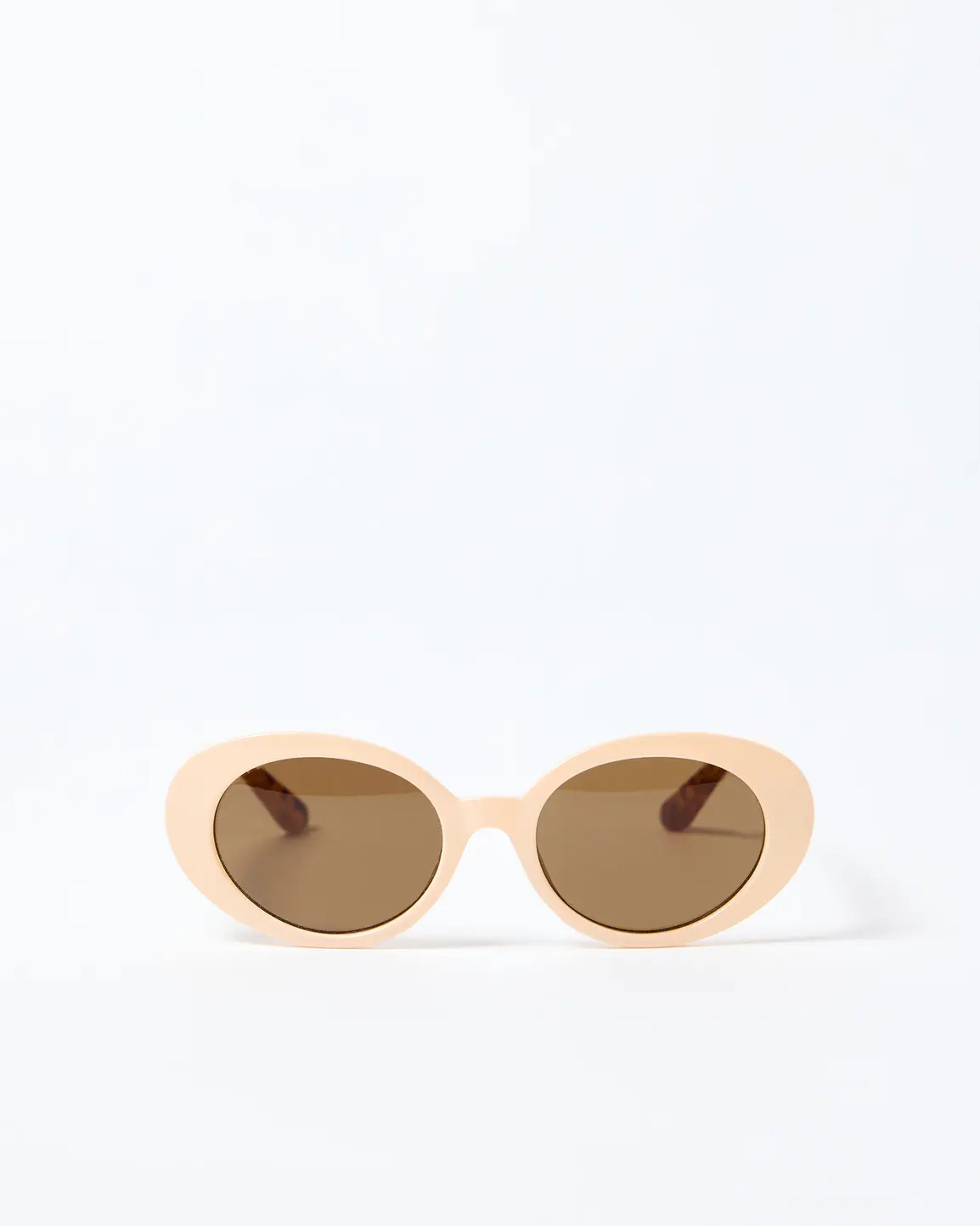 Faux Tortoiseshell Cream Oval Sunglasses | Oliver Bonas | Oliver Bonas (Global)