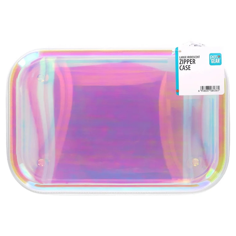 Pen+Gear Large Zipper Pencil Case, Iridescent | Walmart (US)