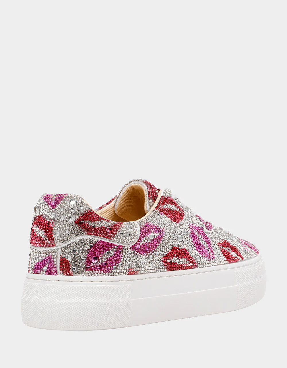 SIDNY MULTI LIPS Women's Rhinestone Platform Sneaker | Betsey Johnson