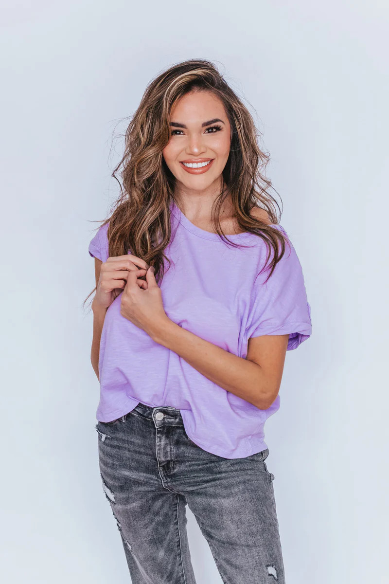 Life Lately Lavender Basic Tee | Apricot Lane Boutique