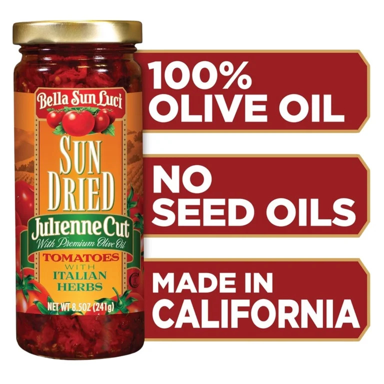 Bella Sun Luci Julienne Cut Sun Dried Tomatoes With Italian Herbs 8.5 oz Jar | Walmart (US)