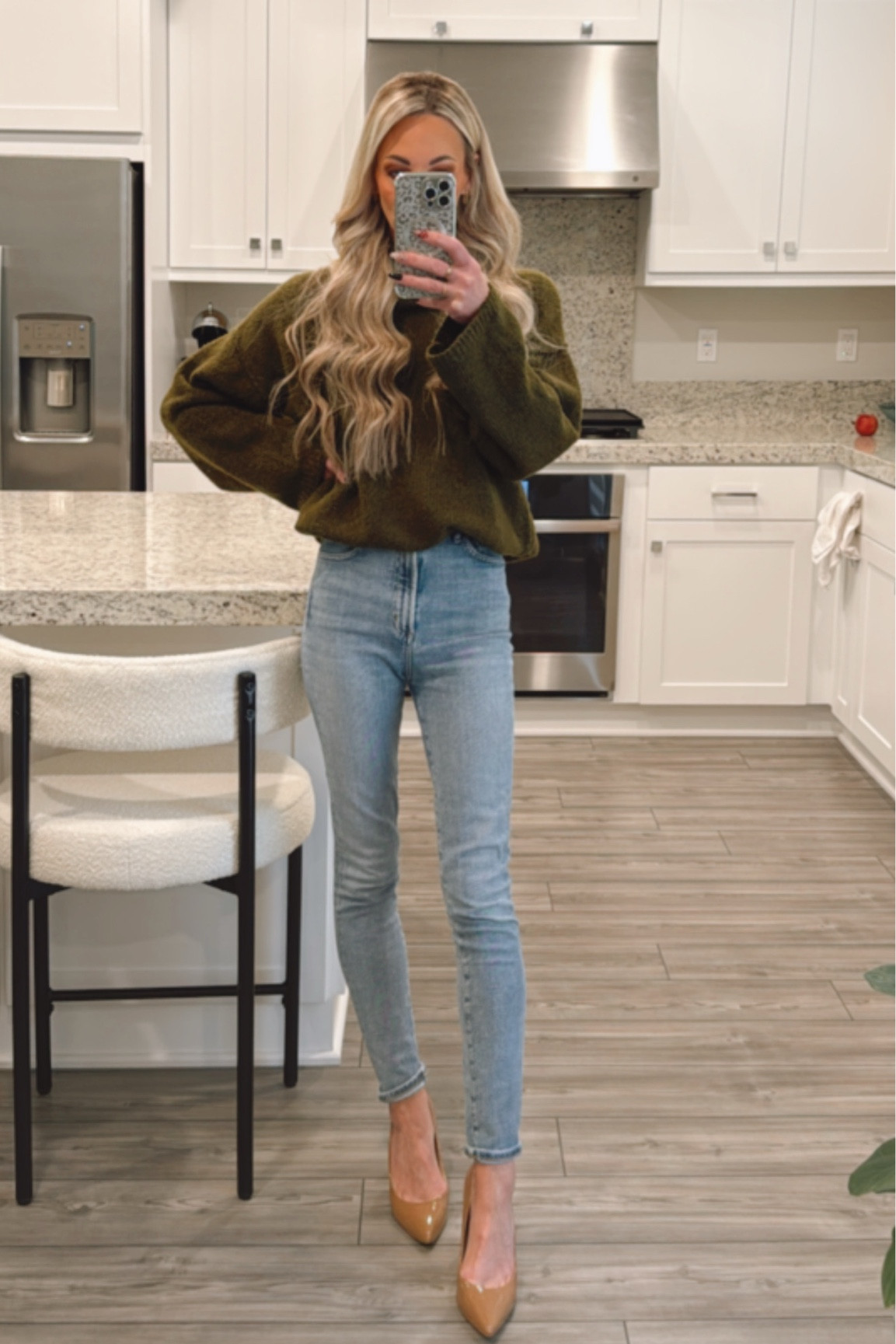 Olive green sweater light denim

#LTKStyleTip #LTKOver40