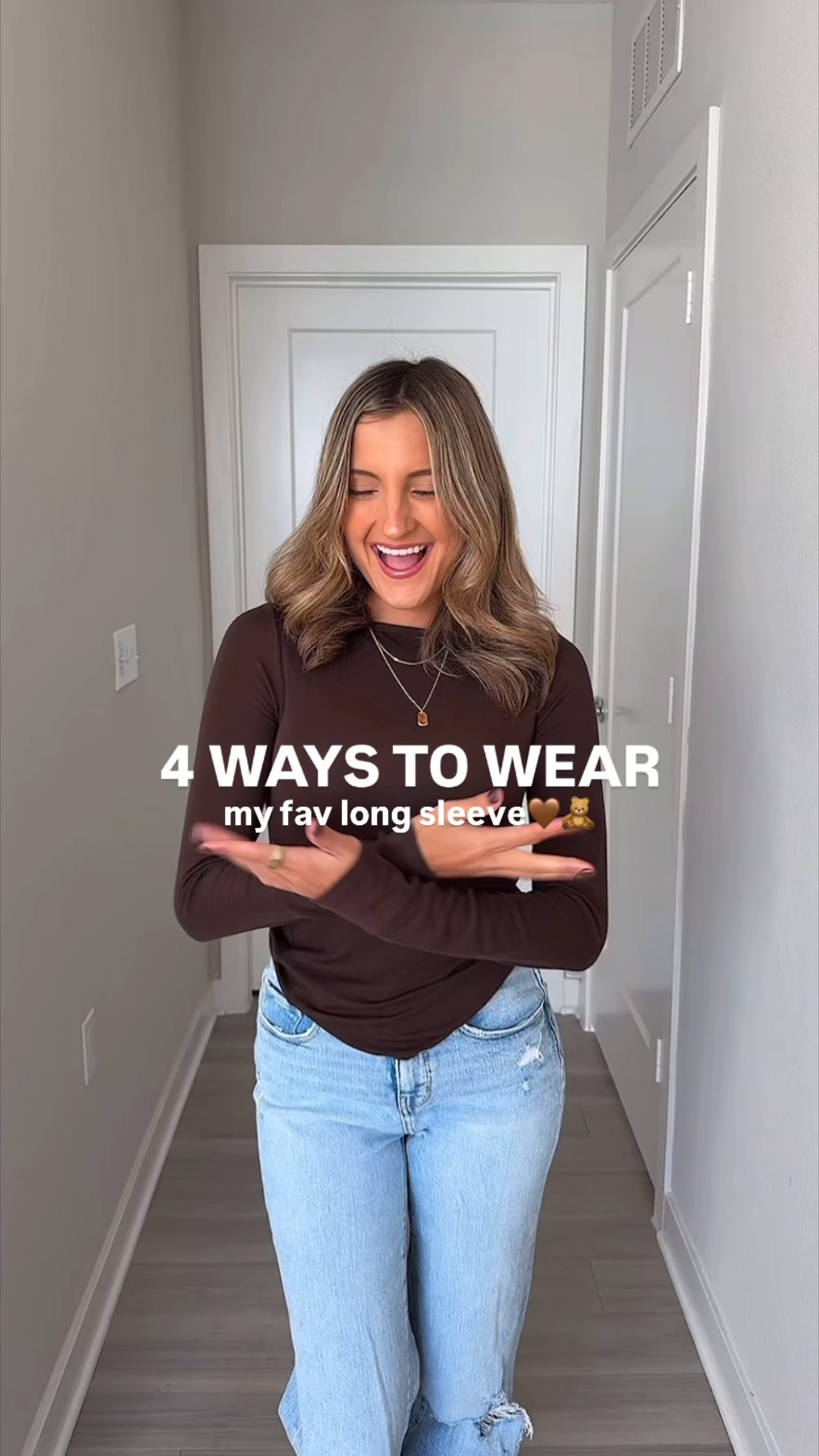4 ways to wear the cutest Amazon tee. So versatile with a blend of wool too for extra warmth and comfort. 🤎