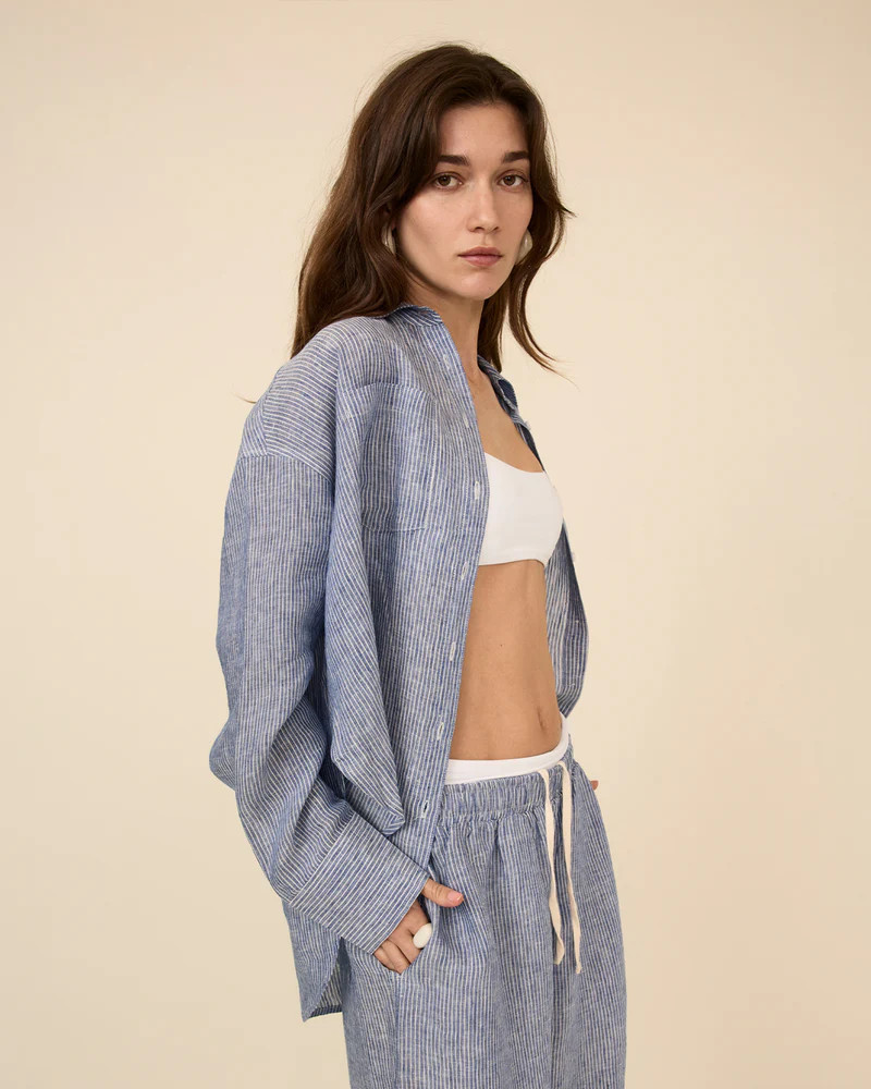 CLAUDE SHIRT BLUE & WHITE STRIPE | Nylora