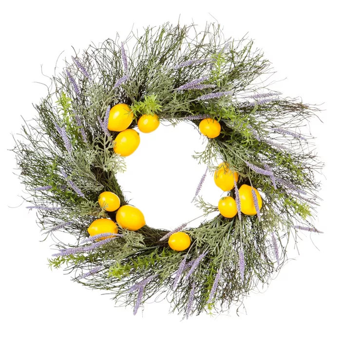 Cypress Home Lemon and Lavender Wreath - 22 x 5 x 22 Inches | Target