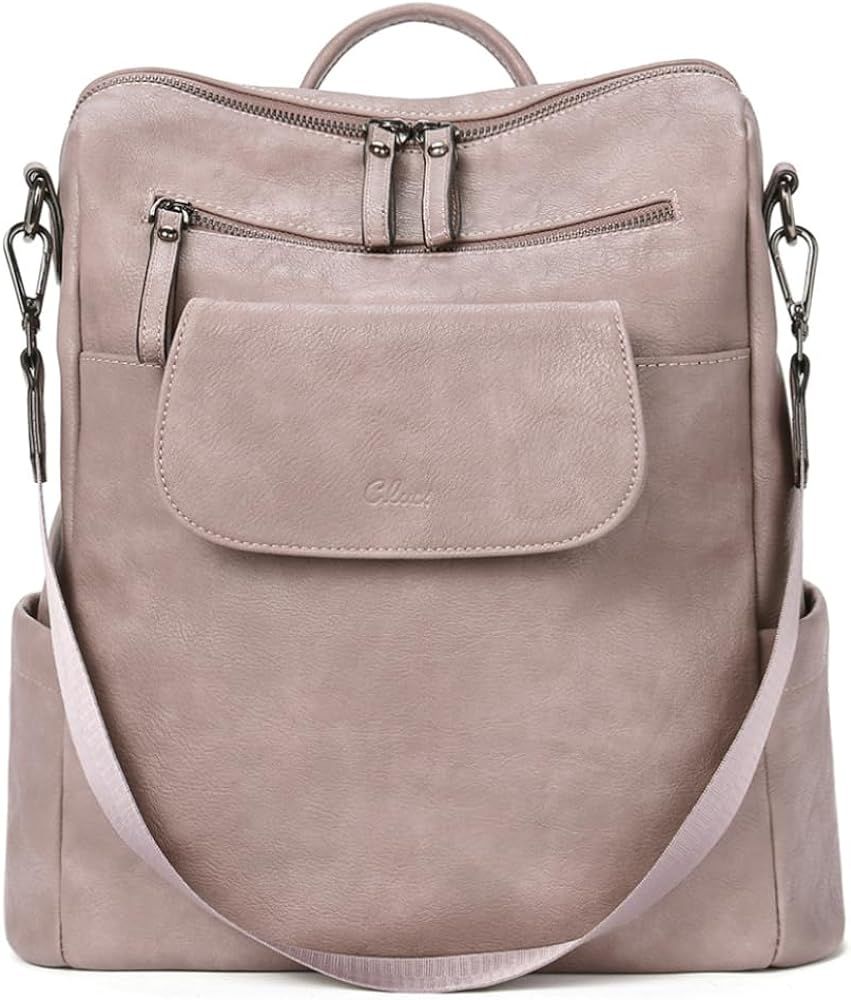 Leather Backpack Purse for Women, Large Fashion Convertible Anti-theft, Travel Backpack Purses | Amazon (US)
