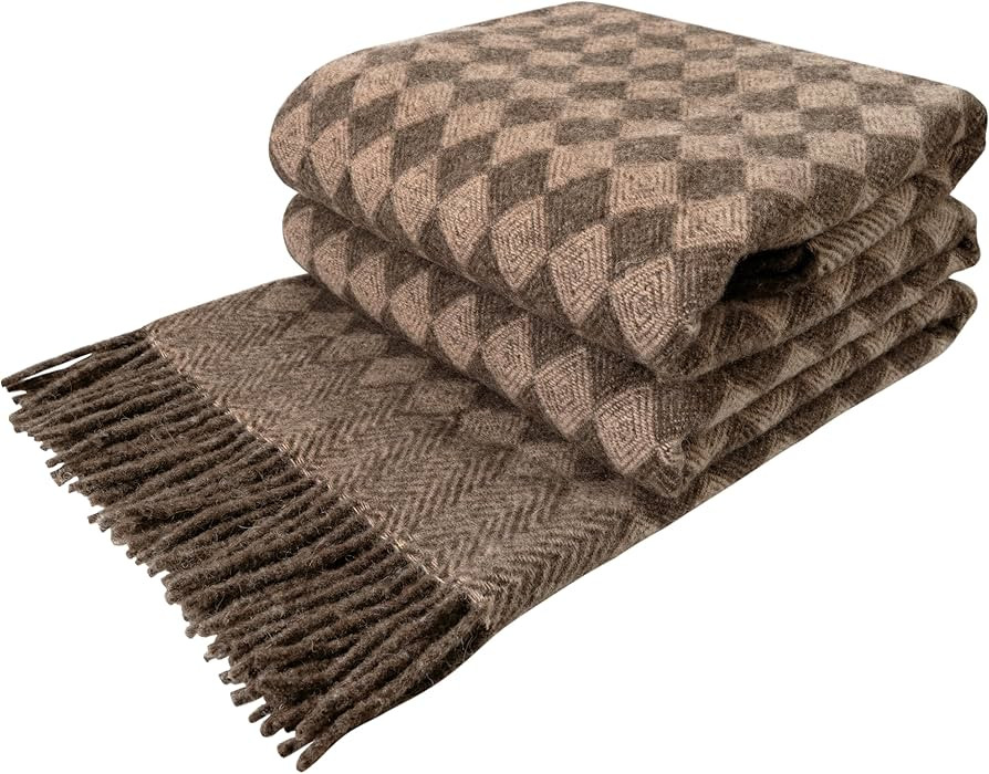 LYHome Wool Blanket 100% - Warm and Cozy Throw for Home Travel Outdoor Camping Picnic & Cold Weat... | Amazon (US)