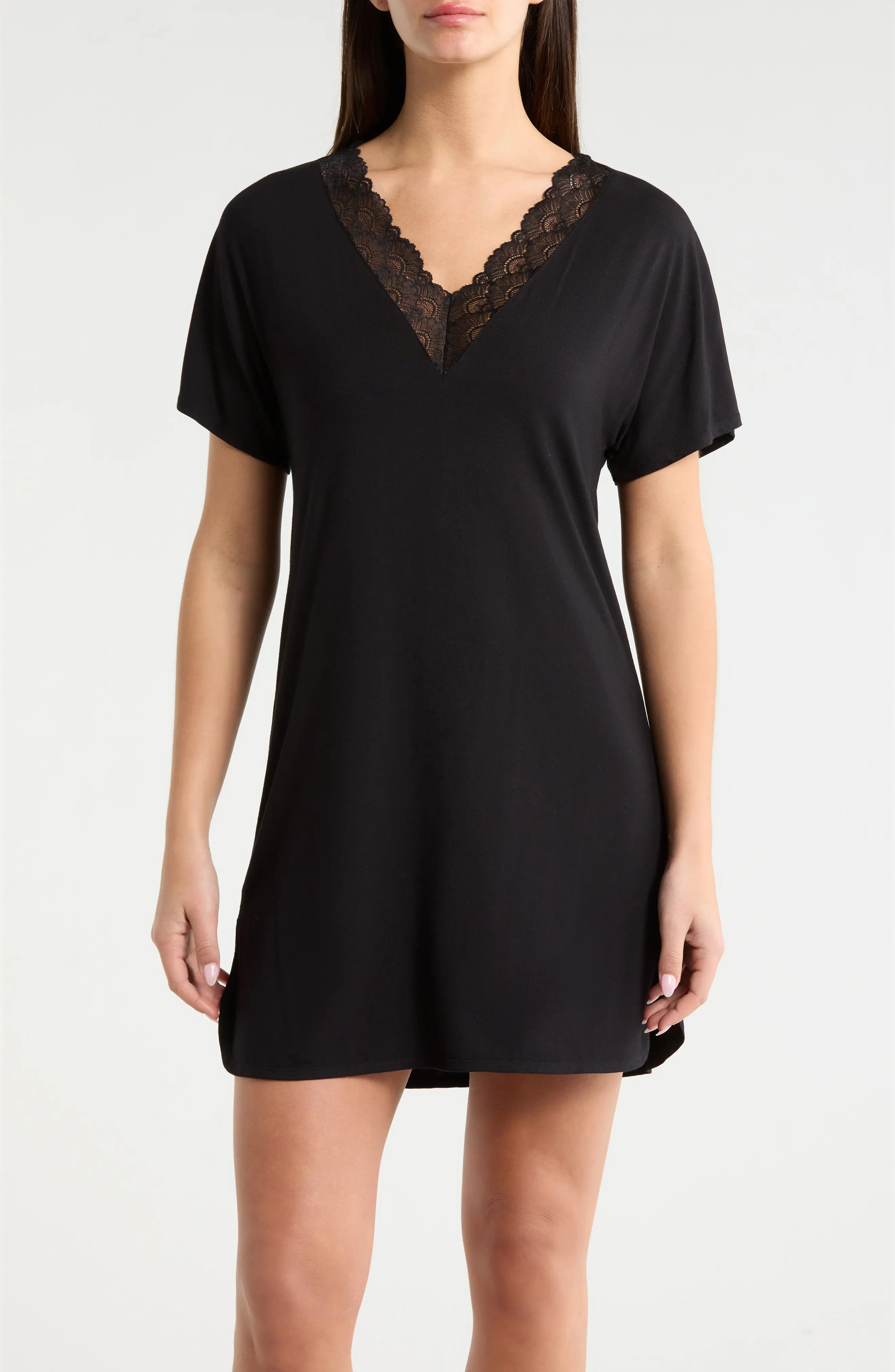 Moonlight Eco Lace Trim Nightshirt (Women) | Nordstrom | Nordstrom