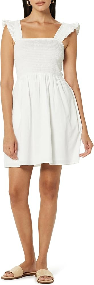 The Drop Women's Kari Ruffled-Shoulder Smocked Mini Dress | Amazon (US)