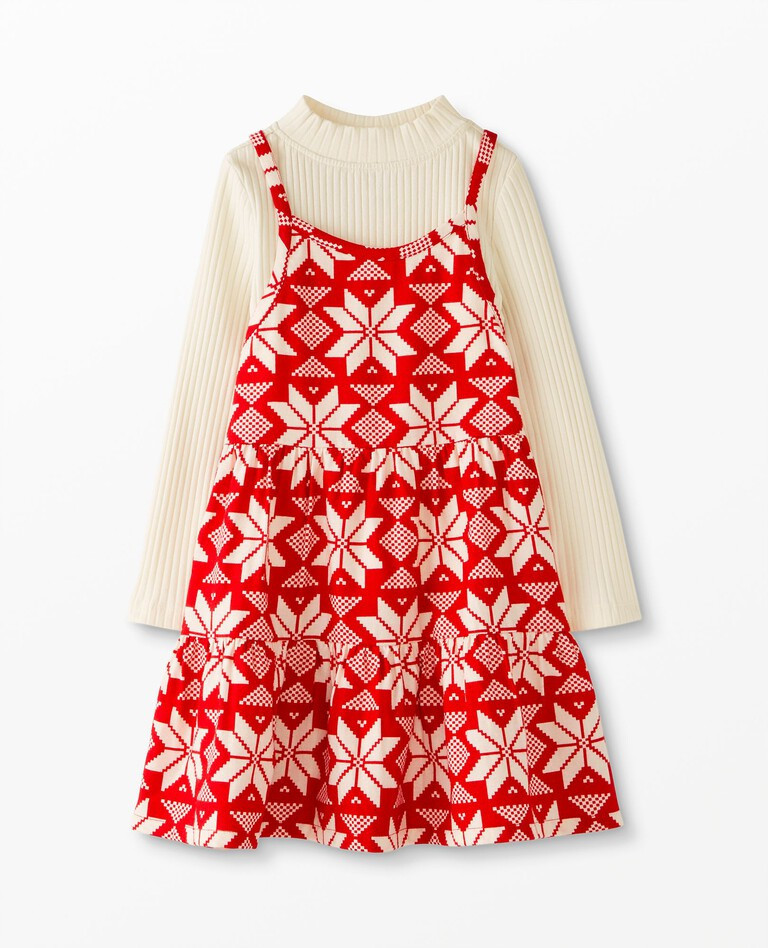 Flannelette Dress & Long Sleeve Knit Top Set | Hanna Andersson