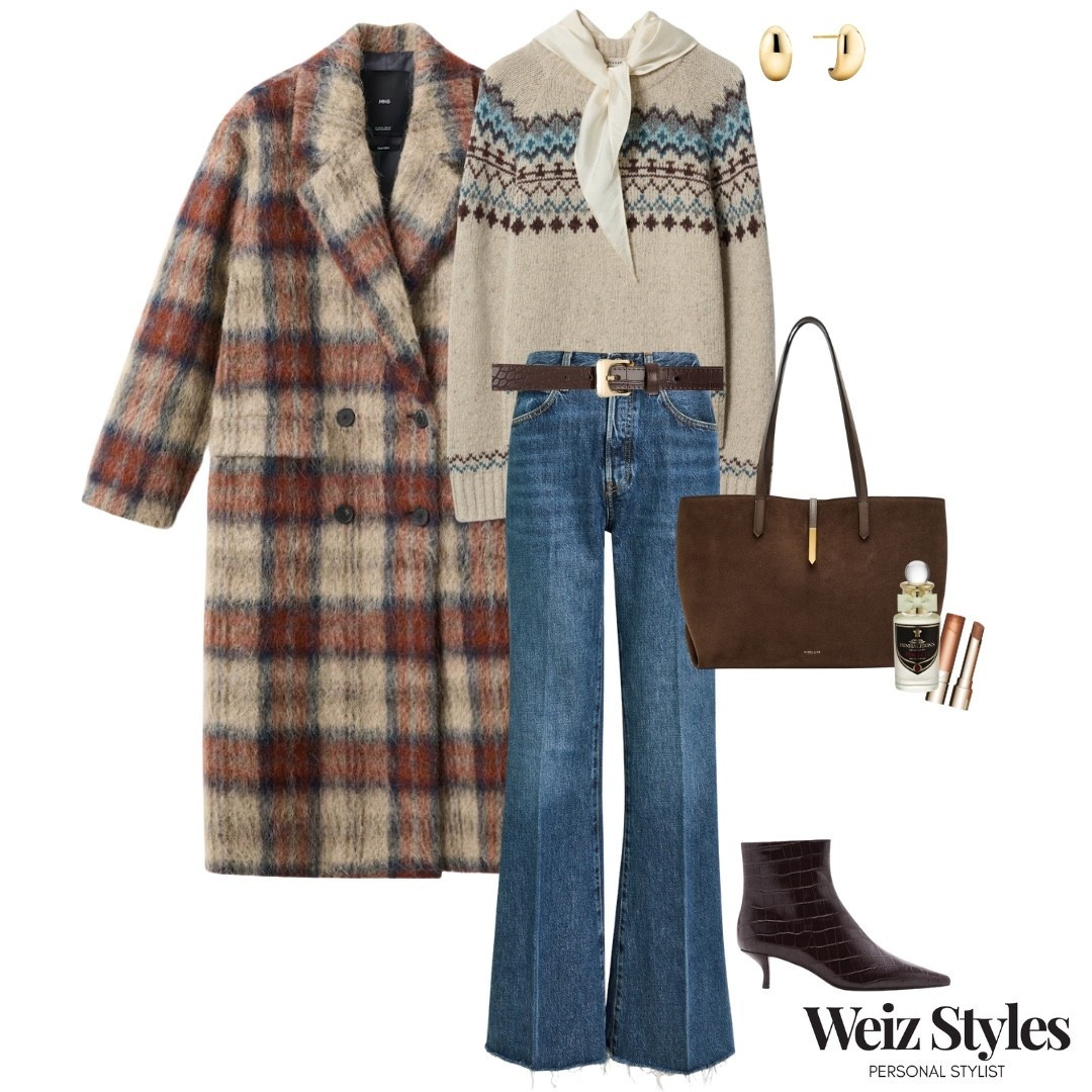 A casual everyday look with a subtle (and very chic) nod to the festive season. A Fair Isle jumper is a classic at this time of year, and the beauty of it is that you can wear it on repeat without feeling over the top. Styled with elevated basics and a fun checked wool coat, this is the ultimate smart–casual outfit that feels effortless but intentional 💖

Make sure you come back tomorrow for your daily @weizstyles fashion fix! 🎉

Louise x

#LTKwinter #LTKuk #LTKfestive