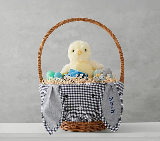 Gingham Bunny Face Easter Basket Liners | Pottery Barn Kids