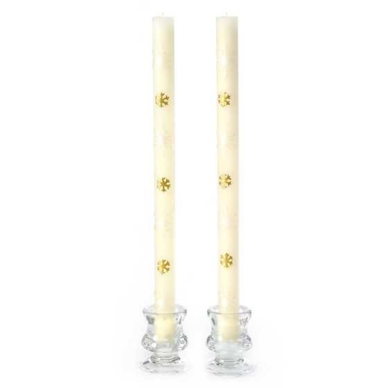 Snowflake Dinner Candles - Gold - Set of 2 | MacKenzie-Childs