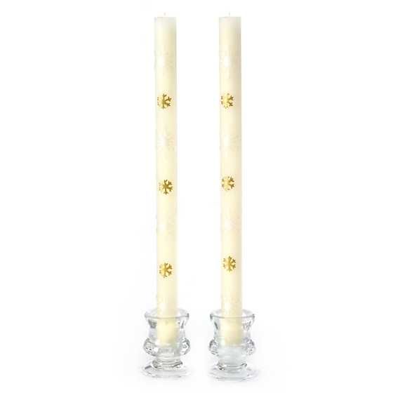 Snowflake Dinner Candles - Gold - Set of 2 | MacKenzie-Childs