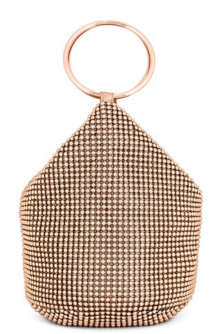 olga berg Bianca Ball Mesh Handle Bag in Rose Gold from Revolve.com | Revolve Clothing (Global)