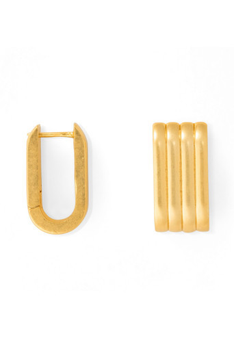 Isla Wide Hoop - Worn Gold | Oroton | Oroton