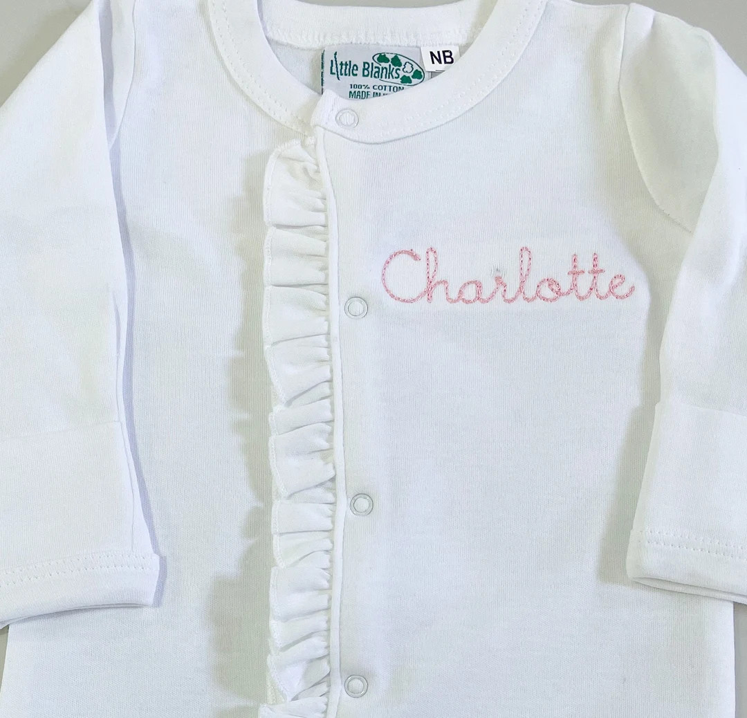 Baby Girl Monogram Coming Home Outfit, Baby Girl Monogram, Baby Girl Gift, Baby Shower Gift, Take... | Etsy (US)
