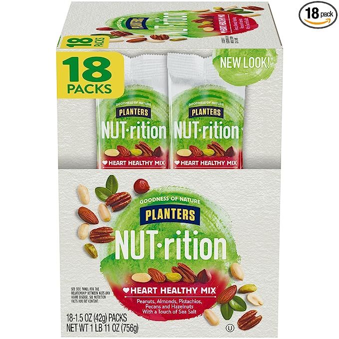 Nut-Rition Heart Healthy Mix, 1.5 oz Bags (Pack Of 18) - On-The-Go Snack, Work Snack, School Snac... | Amazon (US)