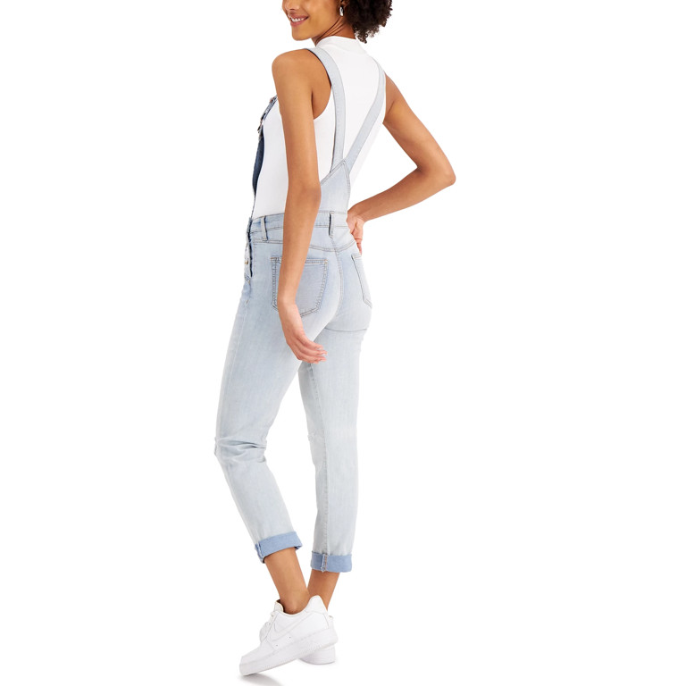 Celebrity Pink PREDICTABLE Juniors' Ripped Denim Overalls, S Junior Girls | Walmart (US)
