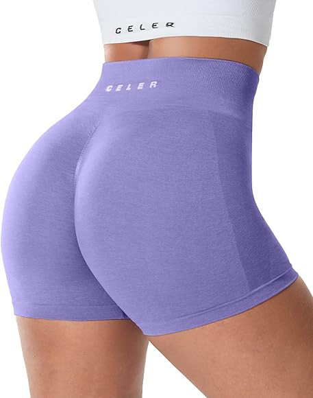 CELER Womens Workout Shorts Chemistry Seamless Scrunch Butt Gym Shorts High Waisted Yoga Athletic Bo | Amazon (US)