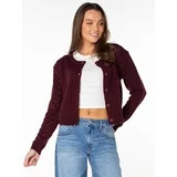 Celebrity Pink Women's Pointelle Crew Neck Cardigan Sweater, Sizes XS-XXXL | Walmart (US)