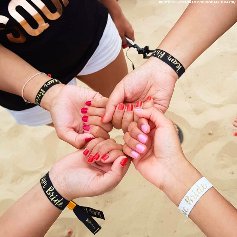 Team Bride Black & Gold Bachelorette Hen Party Wristband Favours Hen Party Wristbands Bachelorett... | Etsy (US)