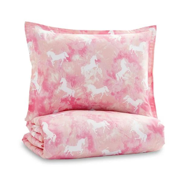 Gap Home Kids Unicorn Tie-Dye Reversible Organic Cotton Blend Comforter Set, Twin, Pink, 2-Pieces... | Walmart (US)