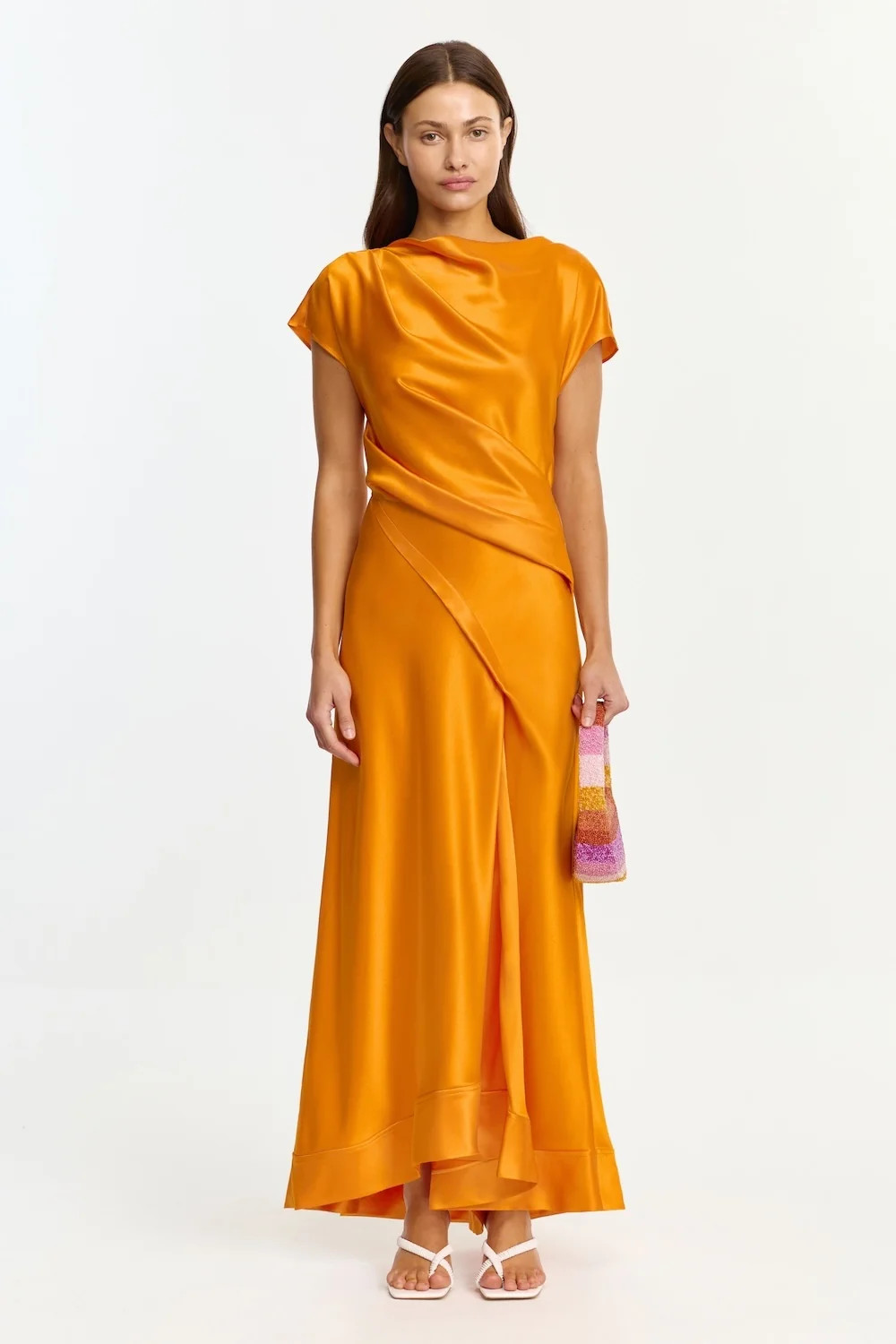 Glatton Maxi Dress in Neon Mango Orange | Acler